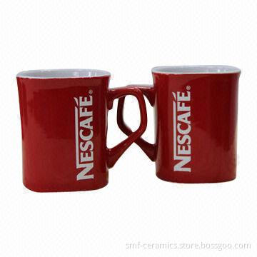 Stoneware Mug with 9oz Capacity and White Logo, Suitable for Promotional Purposes
